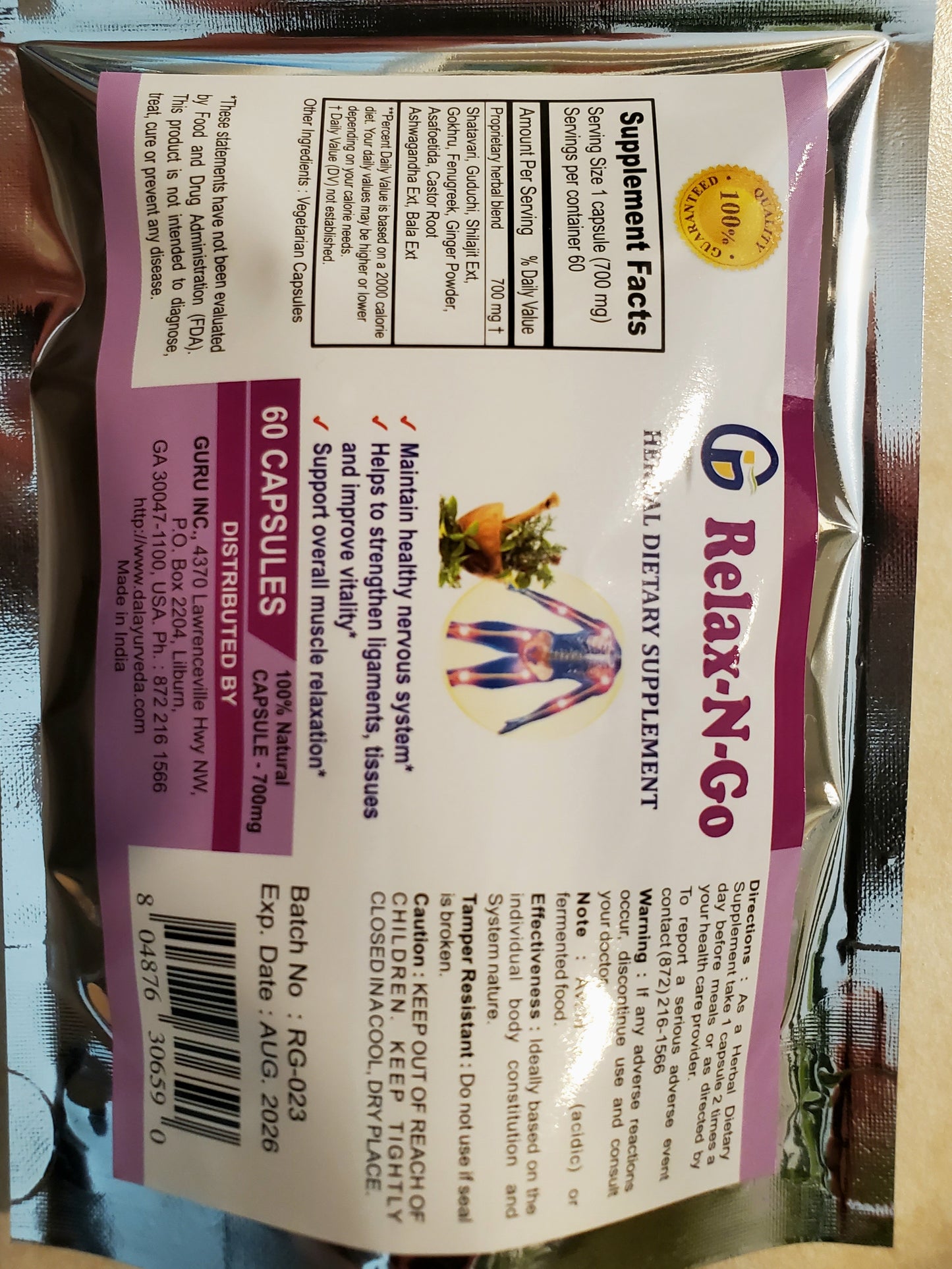 Relax-N-Go (An Updated Infla-650 Formula)