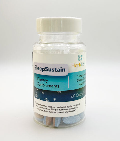 HerbUSA - SleepSustain | Timed Release Sleep Supplement, 30 Capsules