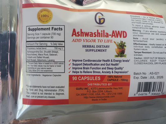 Ashwashila-AWD - Energy and Brain Function (90 capsule)