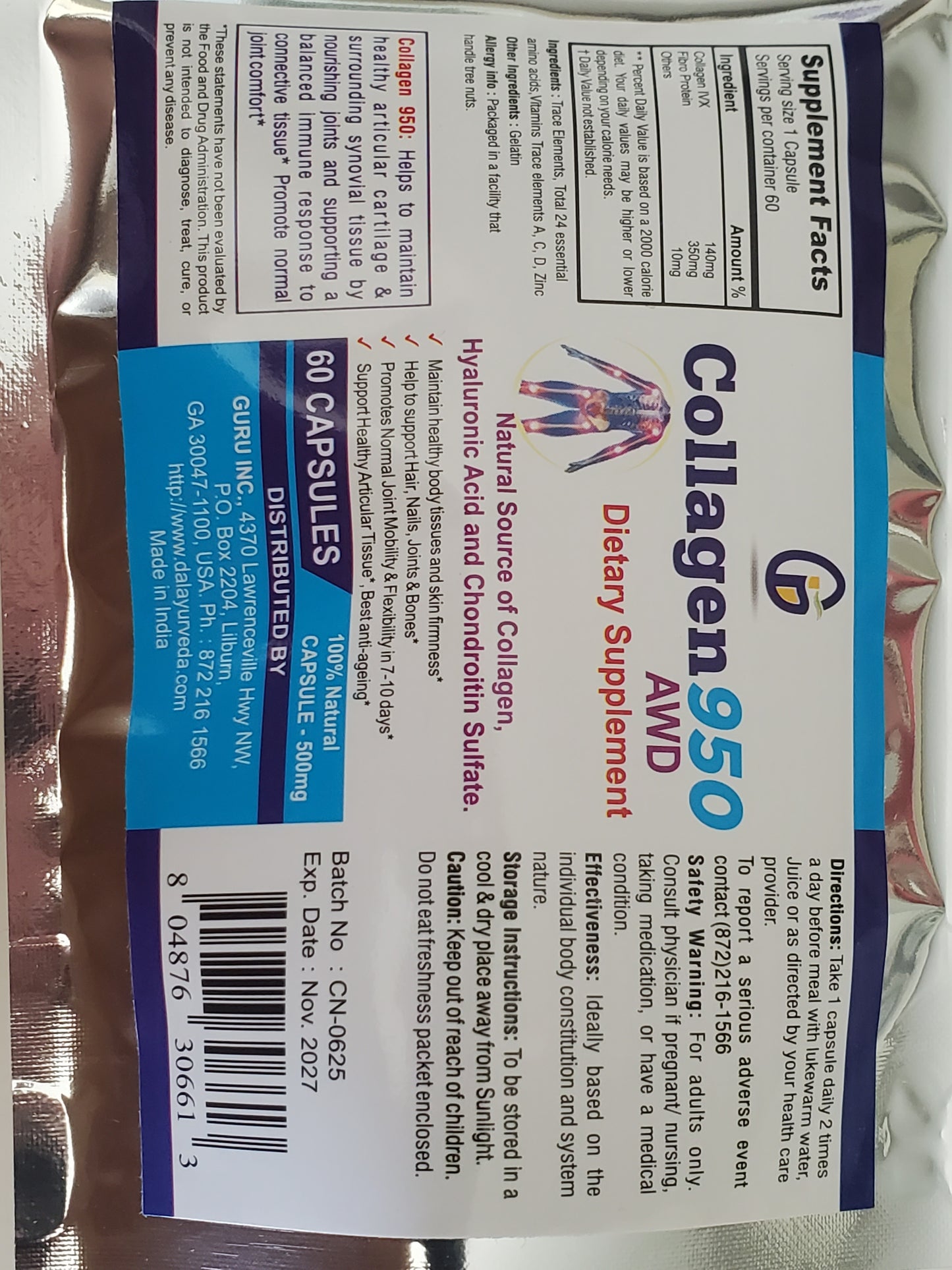 Collagen950 AWD - Therapeutic Collagen (60 capsules)