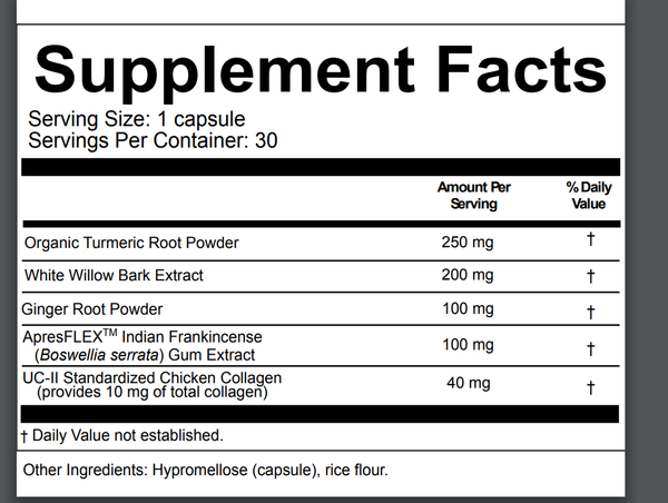 InflammAssist 950 – Advanced Joint Support & Mobility Supplement | UC-II®, ApresFlex®, Turmeric | 30 Capsules